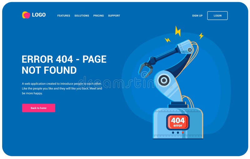 Λάθος 404 βραχιόνων ρομπότ διανυσματική απεικόνιση Λάθος 404 βραχιόνων ρομπότ διανυσματική απεικόνιση