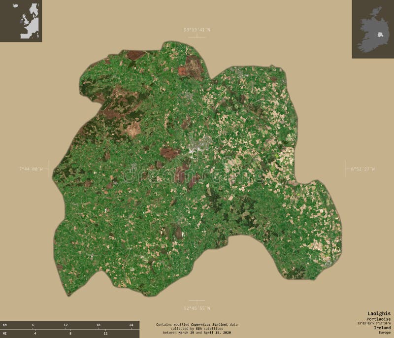 Λάουις, Ιρλανδία - σύνθεση Δορυφόρος Sentinel-2 απεικόνιση αποθεμάτων