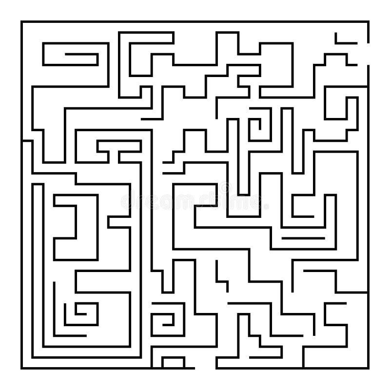 A difficult labyrinth chart illustration for children play. A difficult labyrinth chart illustration for children play