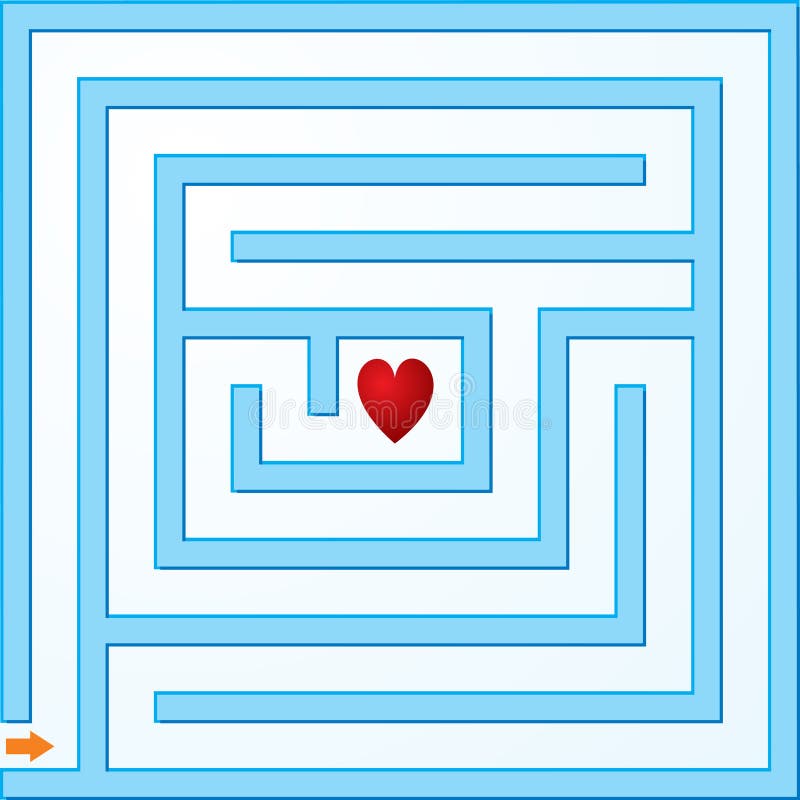 Small maze with heart. Small maze with heart