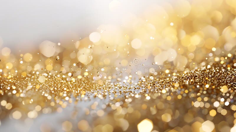 λαμπερά χρυσά λαμπάκια και φώτα bokeh σε σκούρο φόντο για εορταστικές γιορτές πανό στοκ φωτογραφίες