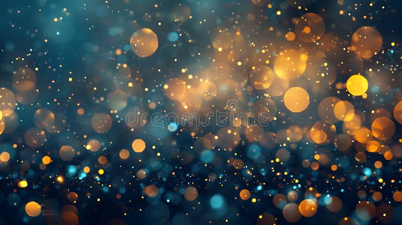 λαμπερά χρυσά λαμπάκια και φώτα bokeh σε σκούρο φόντο για εορταστικές γιορτές πανό στοκ εικόνες