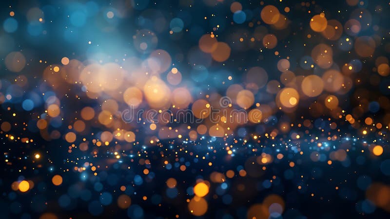 λαμπερά χρυσά λαμπάκια και φώτα bokeh σε σκούρο φόντο για εορταστικές γιορτές πανό στοκ εικόνες