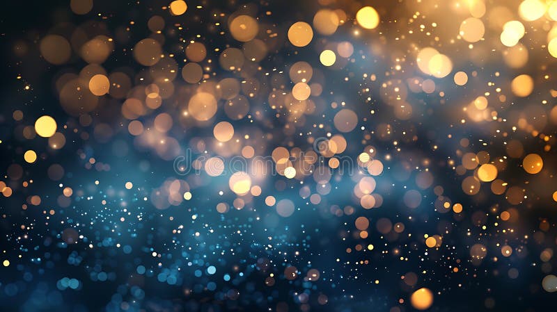 λαμπερά χρυσά λαμπάκια και φώτα bokeh σε σκούρο φόντο για εορταστικές γιορτές πανό στοκ φωτογραφίες