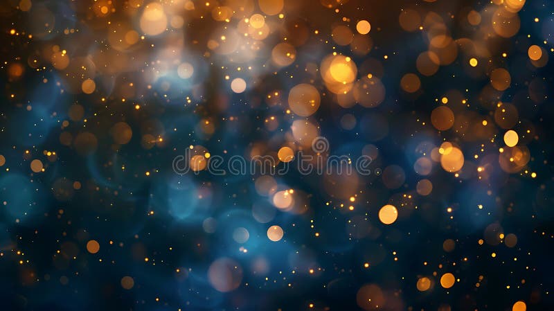 λαμπερά χρυσά λαμπάκια και φώτα bokeh σε σκούρο φόντο για εορταστικές γιορτές πανό στοκ εικόνα