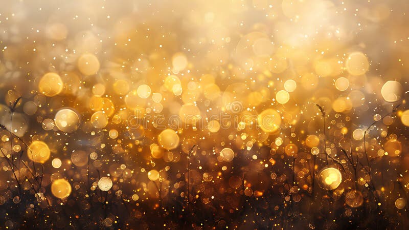 λαμπερά χρυσά λαμπάκια και φώτα bokeh σε σκούρο φόντο για εορταστικές γιορτές πανό στοκ φωτογραφίες