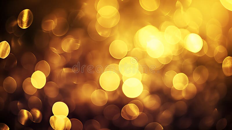 λαμπερά χρυσά λαμπάκια και φώτα bokeh σε σκούρο φόντο για εορταστικές γιορτές πανό στοκ εικόνα