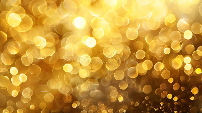 λαμπερά χρυσά λαμπάκια και φώτα bokeh σε σκούρο φόντο για εορταστικές γιορτές πανό στοκ εικόνα