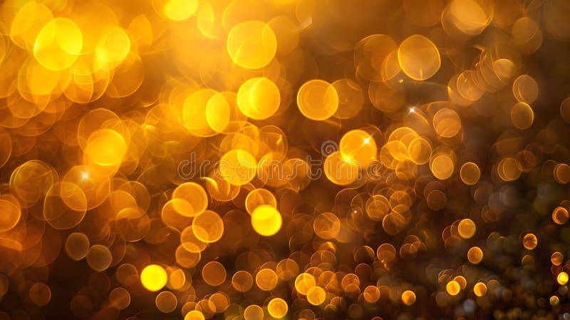 λαμπερά χρυσά λαμπάκια και φώτα bokeh σε σκούρο φόντο για εορταστικές γιορτές πανό στοκ εικόνες