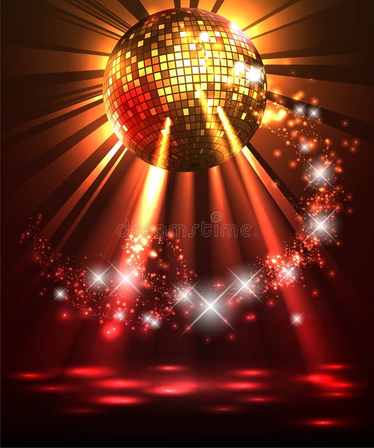 Λαμπιρίζοντας σφαίρα disco Κόμμα νύχτας ελεύθερη απεικόνιση δικαιώματος