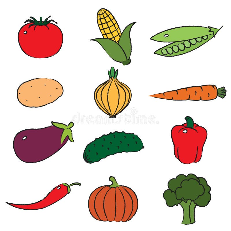 Vegetables, clip-art on white background. Vegetables, clip-art on white background.