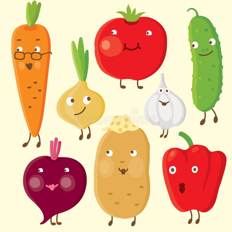 Set of vector vivid vegetables. Set of vector vivid vegetables