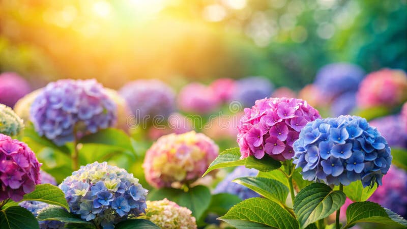 Λεπτή παστέλ Hydrangea ανθίζει σε απαλό φόντο κρέμας, ιδανικό για σχεδίαση ή κείμενο διανυσματική απεικόνιση