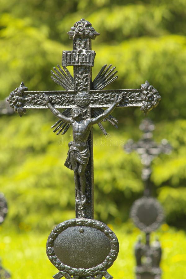 Λεπτομέρεια Crucifix στο νεκροταφείο στοκ φωτογραφία με δικαίωμα ελεύθερης χρήσης