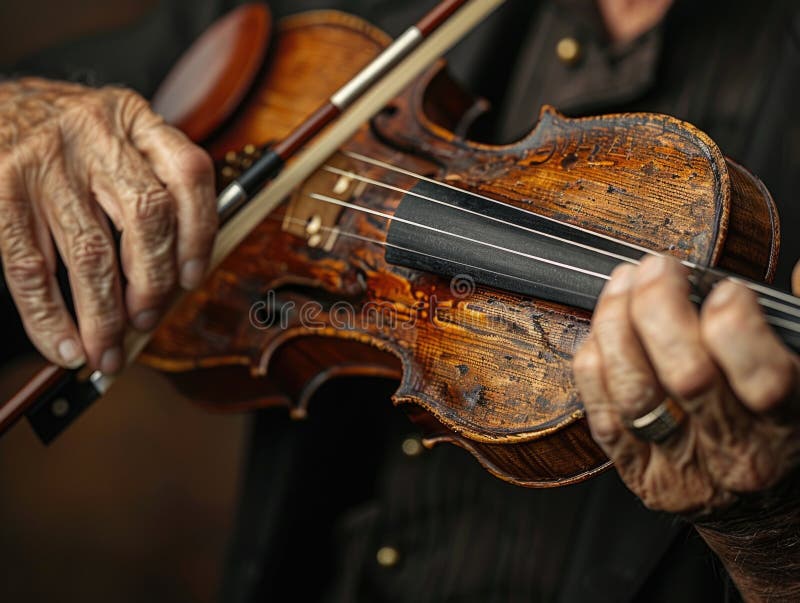 A close-up view showcasing a master violinist skillfully playing the violin with precision and expertise. AI generated. A close-up view showcasing a master violinist skillfully playing the violin with precision and expertise. AI generated