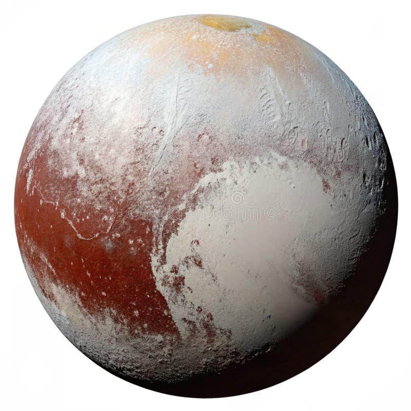 Λεπτομερής εικόνα του Pluto απομονωμένου σε λευκό φόντο διανυσματική απεικόνιση