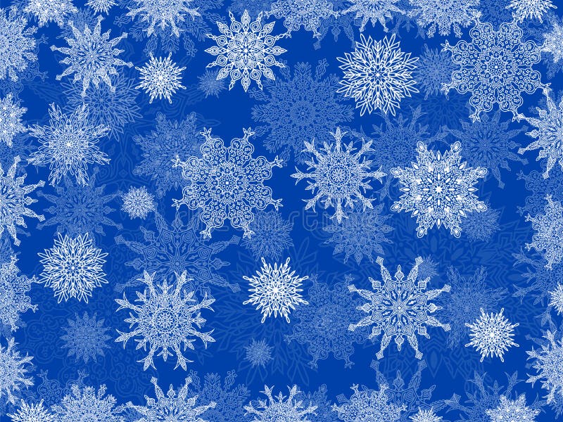 Λεπτό άσπρο snowflake Χριστουγέννων μπλε υποβάθρου διανυσματική απεικόνιση