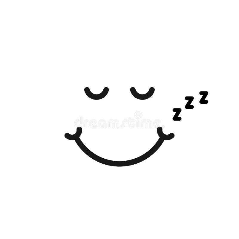 Λεπτό λογότυπο emoji ύπνου γραμμών όπως απεικόνιση αποθεμάτων Λεπτό λογότυπο emoji ύπνου γραμμών όπως απεικόνιση αποθεμάτων