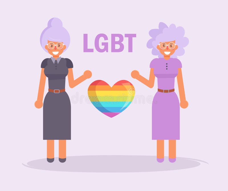 Λεσβιακό ζεύγος LGBTQ απεικόνιση αποθεμάτων Λεσβιακό ζεύγος LGBTQ απεικόνιση αποθεμάτων