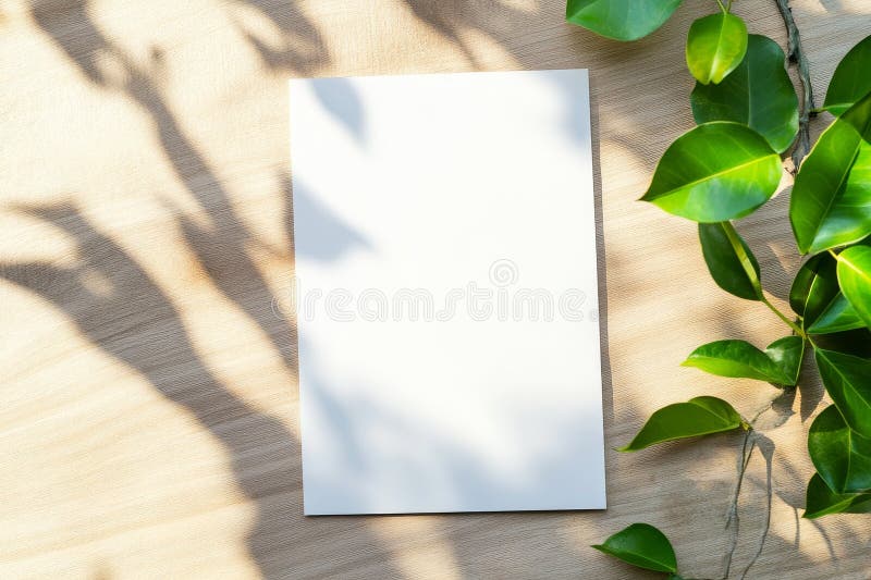 Λευκή λευκή βίβλος για τη δημιουργία αντιγράφων ασφαλείας με φως του ήλιου και αφήνει το φως του ήλιου σε κενή λευκή κάρτα πρόσκλη διανυσματική απεικόνιση