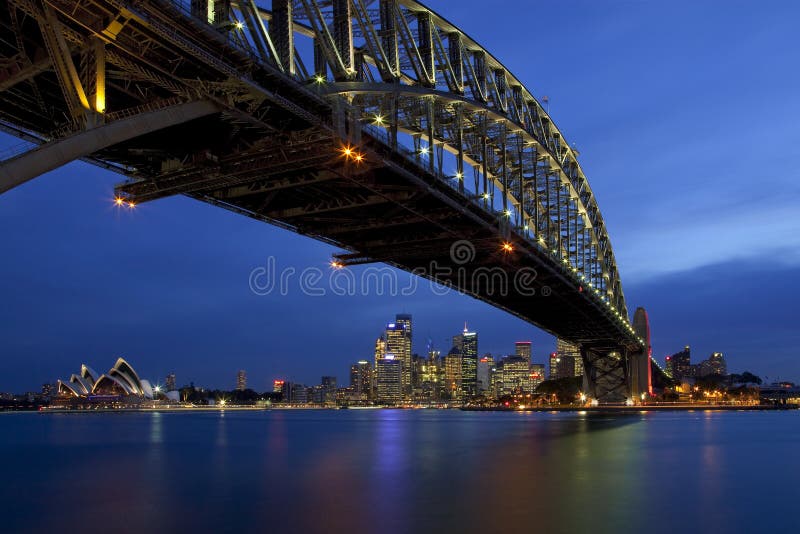 Harbour Bridge with the Sydney skyline in the background including the world famous Opera House. Harbour Bridge with the Sydney skyline in the background including the world famous Opera House