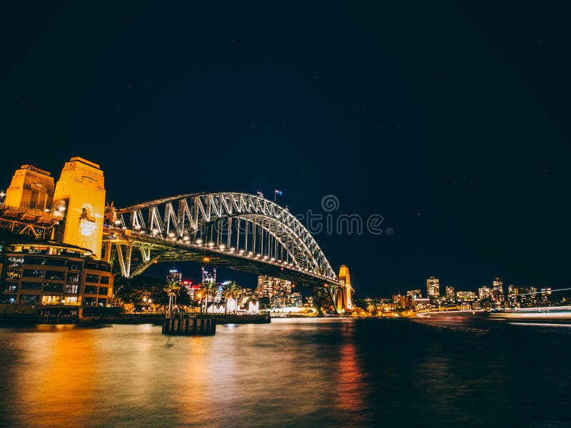 Sydney Harbour Bridge at night, Australia. Sydney Harbour Bridge at night, Australia