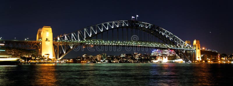 Harbor Bridge By Night, Sidney, New South Wales, Australia. Harbor Bridge By Night, Sidney, New South Wales, Australia