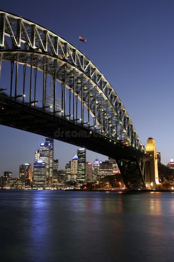Sydney Harbour Bridge At Night, Twilight, Australia. Sydney Harbour Bridge At Night, Twilight, Australia