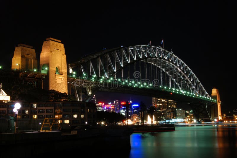 Sydney Harbour Bridge At Night, NSW, Australia, Oceania. Sydney Harbour Bridge At Night, NSW, Australia, Oceania