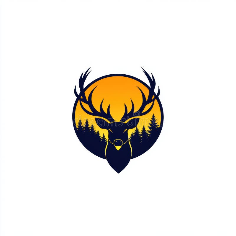 Λογότυπο Majestic Deer Sun ελεύθερη απεικόνιση δικαιώματος