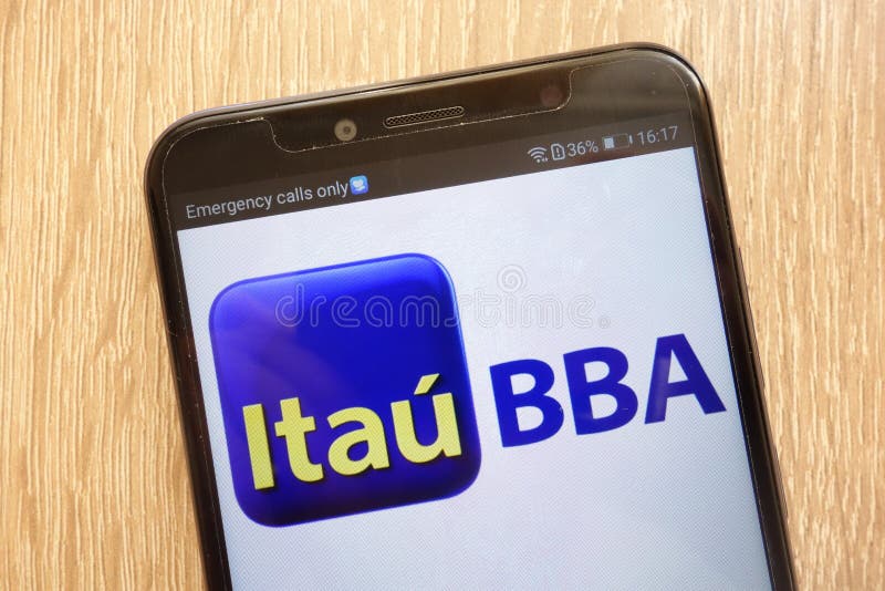 Λογότυπο εκμετάλλευσης Unibanco Itau που επιδεικνύεται σε ένα σύγχρονο smartphone στοκ φωτογραφία Λογότυπο εκμετάλλευσης Unibanco Itau που επιδεικνύεται σε ένα σύγχρονο smartphone στοκ φωτογραφία