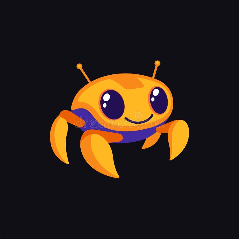 Λογότυπο ρομπότ Creative Cartoon Crab για τεχνολογία και επιχειρήσεις διανυσματική απεικόνιση