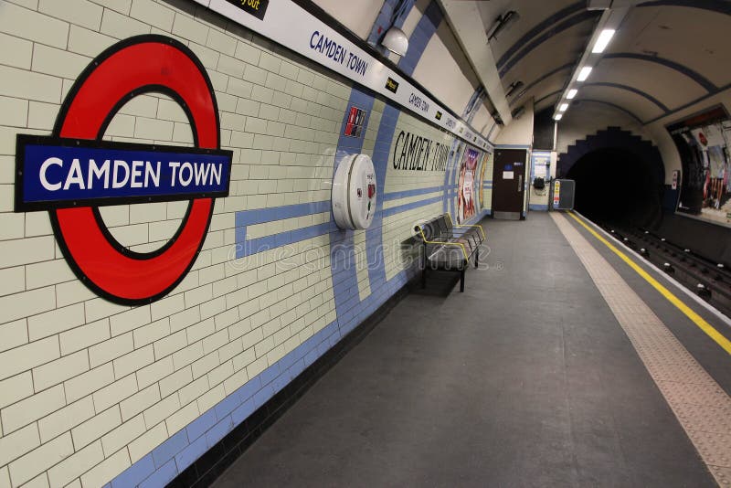 LONDON, UK - MAY 15, 2012: Camden Town underground station in London. London Underground is the 11th busiest metro system worldwide with 1.1 billion annual rides. LONDON, UK - MAY 15, 2012: Camden Town underground station in London. London Underground is the 11th busiest metro system worldwide with 1.1 billion annual rides.