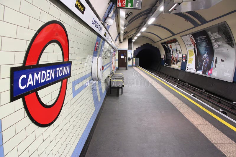 LONDON, UK - MAY 15, 2012: Camden Town underground station in London. London Underground is the 11th busiest metro system worldwide with 1.1 billion annual rides. LONDON, UK - MAY 15, 2012: Camden Town underground station in London. London Underground is the 11th busiest metro system worldwide with 1.1 billion annual rides.
