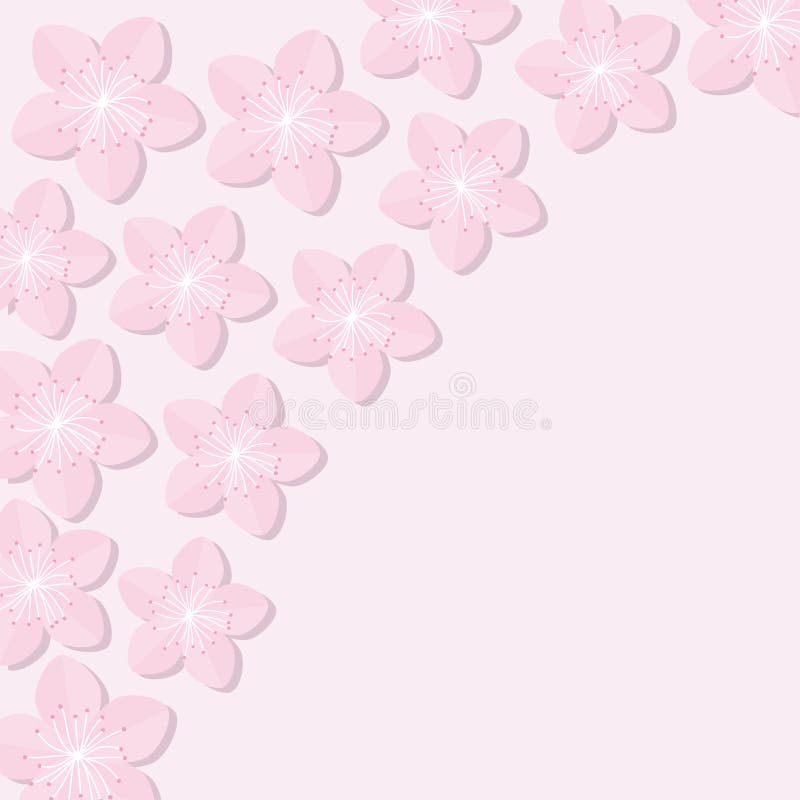 Λουλούδια Sakura Της Ιαπωνίας άνθισης ρόδινο κερασιών επίπεδο σχέδιο υποβάθρου ανθών άσπρο διανυσματική απεικόνιση