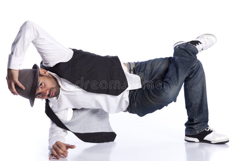Hip hop dancer showing some movemants (isolated on white). Hip hop dancer showing some movemants (isolated on white)