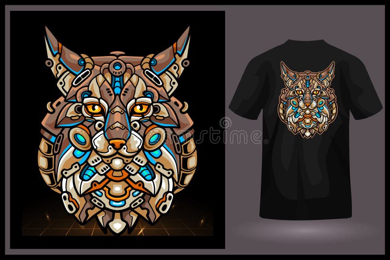μάσκα ρομπότ lynx head. σχεδίαση λογότυπου esport με προεπισκόπηση απεικόνιση αποθεμάτων