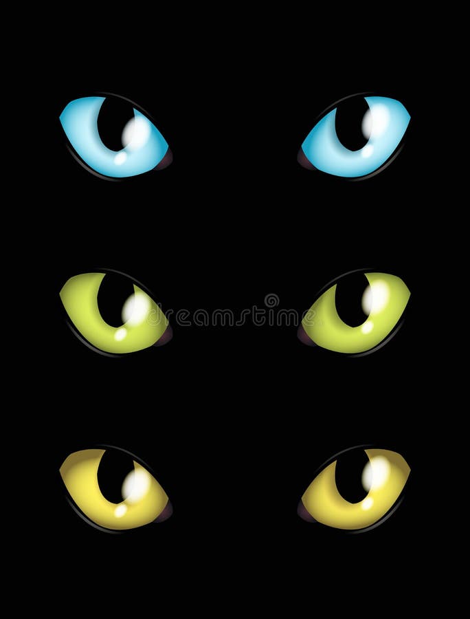 Cat eyes in different colours. Cat eyes in different colours