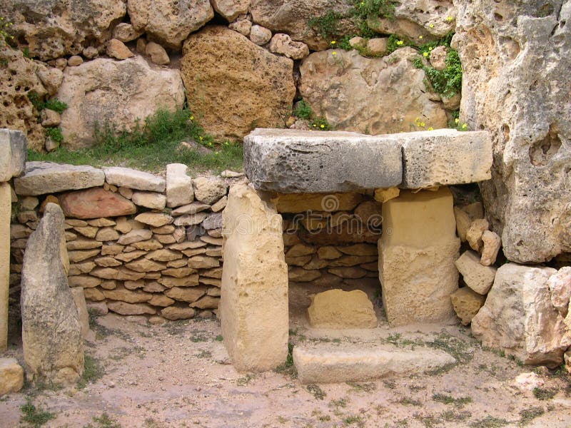 μέσα στο megalithic ναό της Μάλτας στοκ εικόνα μέσα στο megalithic ναό της Μάλτας στοκ εικόνα