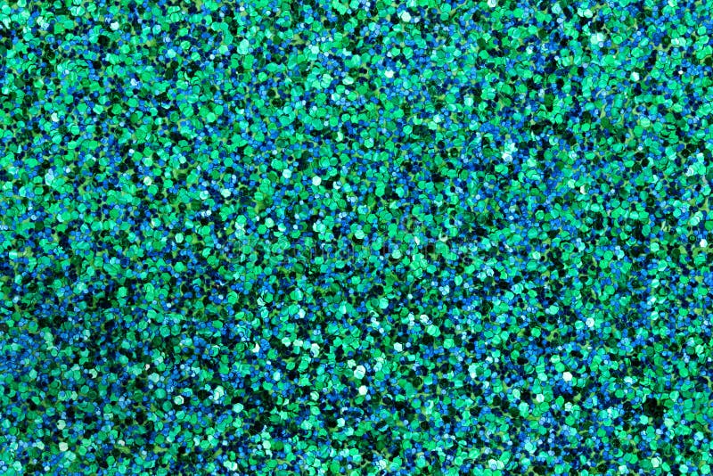 Macro photo of medium blue/green glitter. Macro photo of medium blue/green glitter.