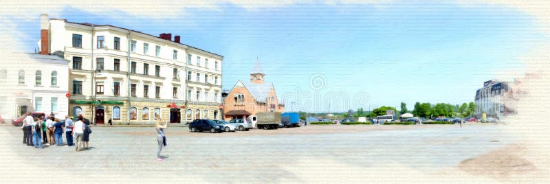 Μίμηση της εικόνας Τετράγωνο αγοράς σε Vyborg r στοκ φωτογραφία με δικαίωμα ελεύθερης χρήσης Μίμηση της εικόνας Τετράγωνο αγοράς σε Vyborg r στοκ φωτογραφία με δικαίωμα ελεύθερης χρήσης