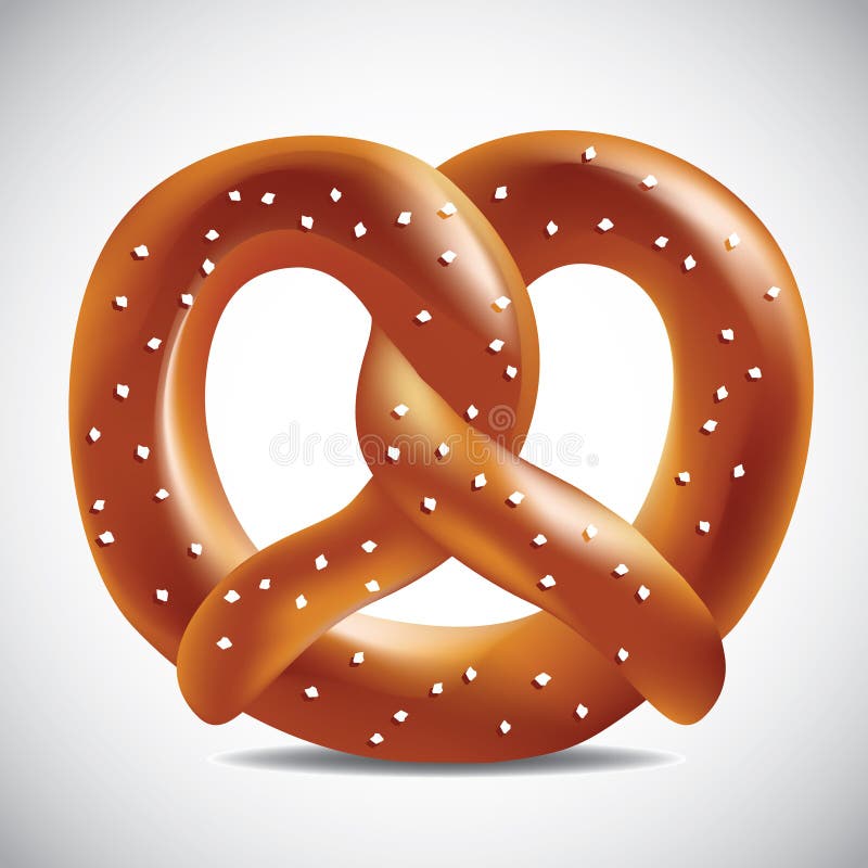 Μαλακό Pretzel σε ένα άσπρο υπόβαθρο Διανυσματική απεικόνιση