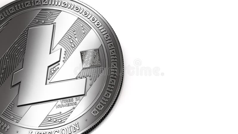 Μακρο πυροβολισμός του διαστήματος Litecoin και αντιγράφων ελεύθερη απεικόνιση δικαιώματος