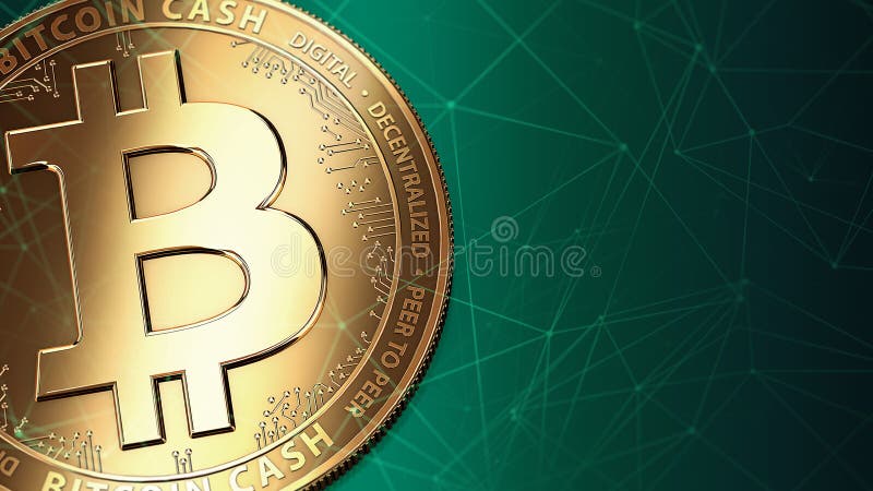 Μακρο πυροβολισμός των χρυσών μετρητών BCH/BCC Bitcoin και του διαστήματος αντιγράφων διανυσματική απεικόνιση