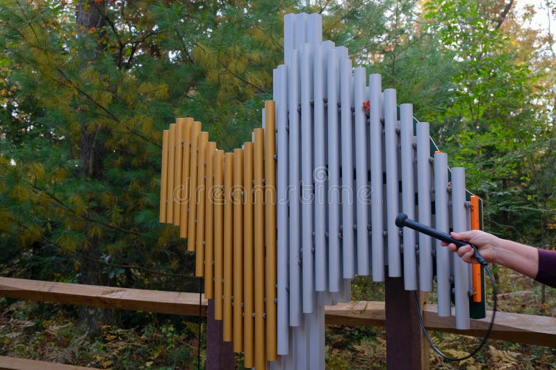 Mallets being used in pandemic safe music demonstration of outdoor xylophone chimes. Mallets being used in pandemic safe music demonstration of outdoor xylophone chimes.