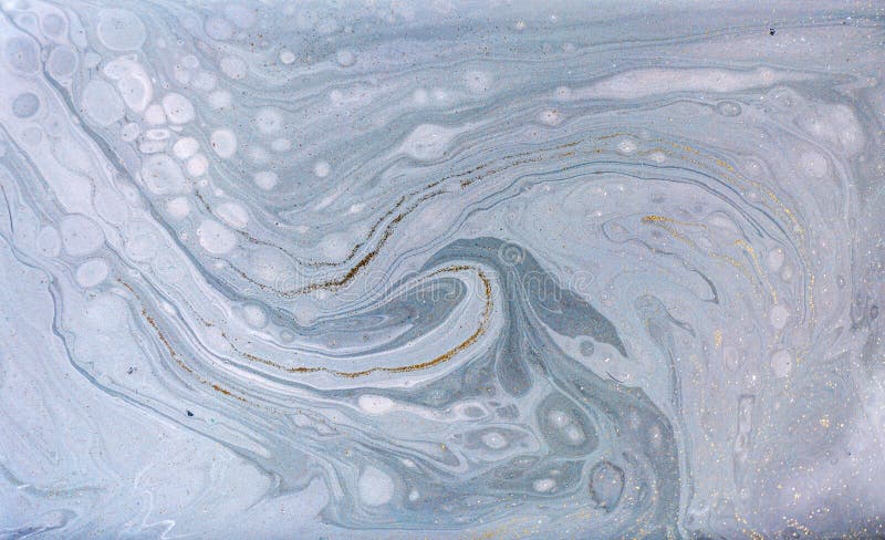 Μαρμάρινο αφηρημένο ακρυλικό υπόβαθρο Marbling φύσης μπλε σύσταση έργου τέχνης ακτινοβολήστε χρυσός στοκ εικόνες