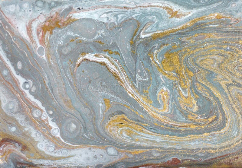 Μαρμάρινο αφηρημένο ακρυλικό υπόβαθρο Marbling φύσης μπλε σύσταση έργου τέχνης ακτινοβολήστε χρυσός στοκ φωτογραφία με δικαίωμα ελεύθερης χρήσης