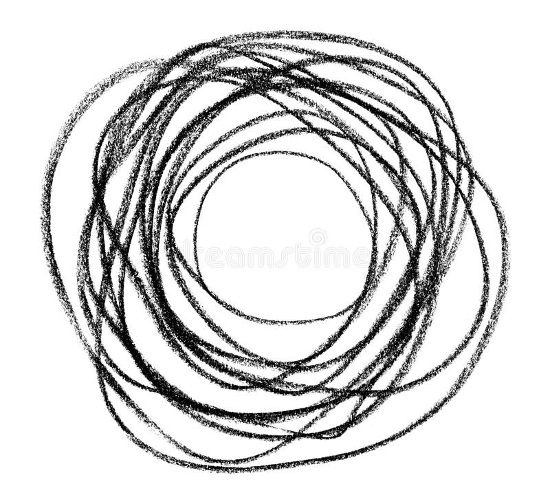 Hand-drawn black doodle circular shape, isolated on white. Hand-drawn black doodle circular shape, isolated on white.