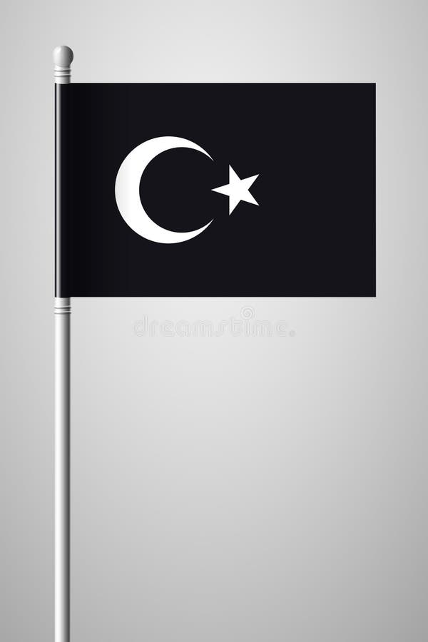 Μαύρη τουρκική σημαία με την άσπρα ημισέληνο και το αστέρι Εθνική σημαία ο