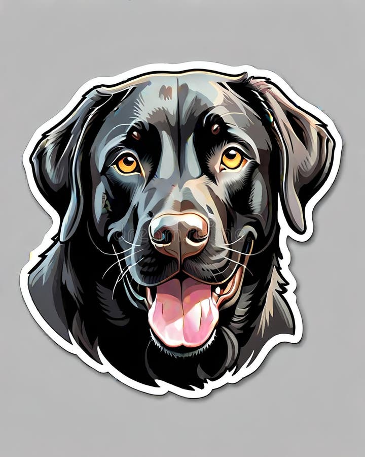 μαύρο labrador ανακτητής σκύλος αυτοκόλλητο σήμα κυνηγιού κανίνος απεικόνιση αποθεμάτων